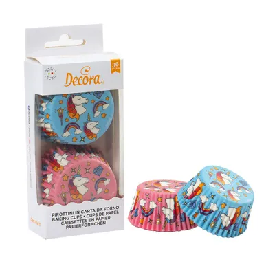 Obrázok produktu pre Košíčky na muffiny 36ks jednorožec modro ružové - Decora