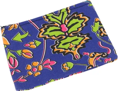 Produktbild von Buntes Boho Portemonnaie, Upcycling Geldbeutel aus Stoff - Dunkelblau, Uni - Erwachsene, Baumwolle, 10*13*1 cm, Portemonnaies