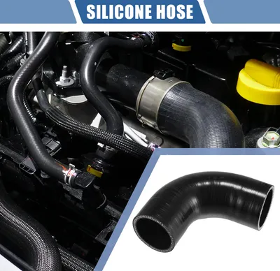Image de 1 Pièce Tuyau en Silicone Noir Universel pour Voiture, Diamètre Intérieur 51mm (2,01 pouces), Longueur 90mm (3,54 pouces), Angle de 90 degrés