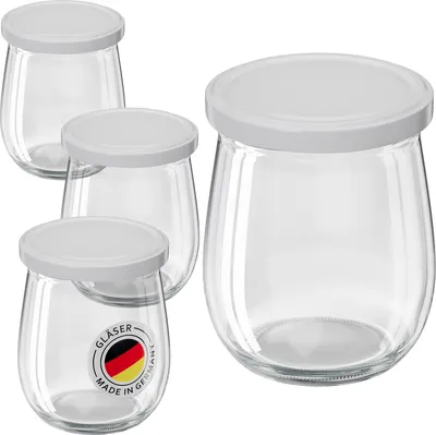 Produktbild von WELLGRO 50x Einmachgläser mit Schraubdeckel weiß - 417ml