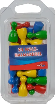 Image de Noris Spiele, Halmakegel en bois, 2,4 cm, multicolore, 24 pièces, 0511