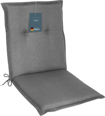 Produktbild von LILENO HOME Gartenstuhl Auflagen als [1er Set - Niedriglehner] in Uni Mittelgrau (TAMI) - bequeme Liegen als Sitzauflagen für Gartenmöbel - Stuhlkissen für Gartenstühle und Klappstühle