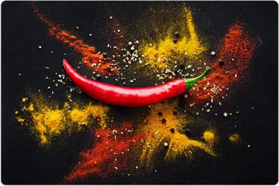 Produktbild von Küchenmatte 60x90 cm Vinylmatte Bodenmatte Dekoration - Paprika Gemüse