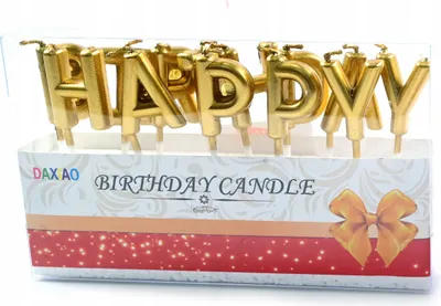 Produktbild von Happy Birthday Tortenkerzen Set - Edle Geburtstagskuchen Deko Kerzen Schriftzug