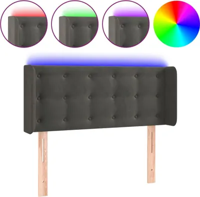 Produktbild von vidaXL LED Kopfteil Dunkelgrau 103x16x78/88 cm Samt