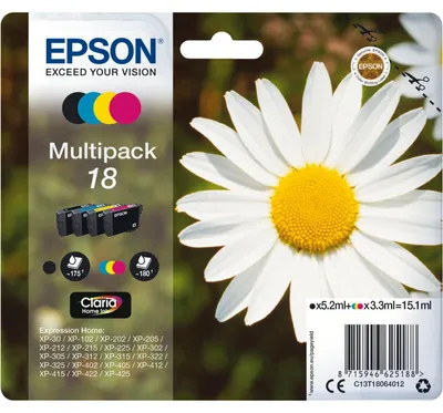 Produktbild von Epson Claria Home Multipack T 180 BK/C/M/Y T 1806