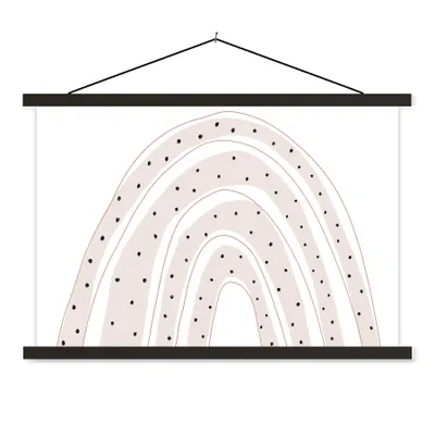 Produktbild von MuchoWow® Textilposter Regenbogen - Tupfen - Pastell 60x40 cm mit schwarzem Rahmen - Hölzernes