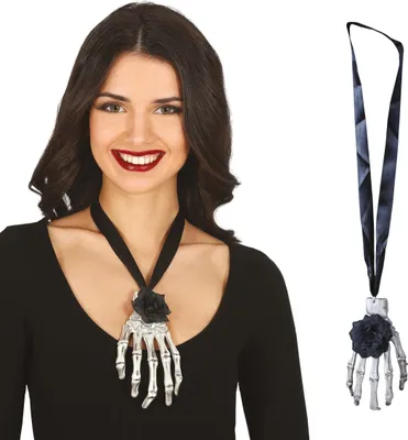 Immagine prodotto di Collana Scheletro Decorazione Halloween Accessorio Bigiotteria Inquietante Rosa, Colore: Nero