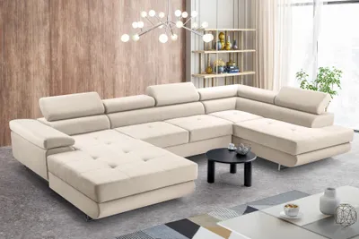 Produktbild von AX LIVING Arborio XL Wohnlandschaft XXL U Form Eckcouch in Beige R