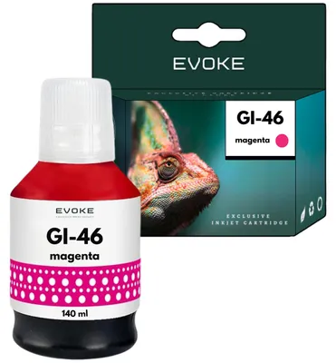 Produktbild von Evoke Cartus Canon-Druckertinte GI46 Magenta, 140 ml, 14.000 Seiten, GI-46 rsou, kompatibel mit Maxify GX3040, GX4040, GX4050, GX5040, GX5050, GX6040, GX6050, GX7040, GX7050
