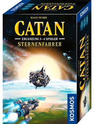 Immagine prodotto di KOSMOS Catan Sternenfahrer Ergänzung für 5 bis 6 Spieler, Erweiterung, Brettspiel, Spiel, ab 12 Jahren, 680466