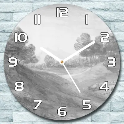 Produktbild von Wanduhr aus Glas Rund fi 30 Landschaft Vintage Quarz Deko Schlafzimmer Büro
