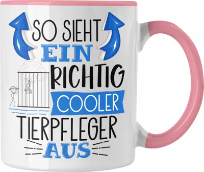 Produktbild von Trendation - Tierpfleger Tasse So Sieht Ein Richtig Cooler Tierpfleger Aus Geschenk Lustiger Spruch Geschenkidee (Rosa)