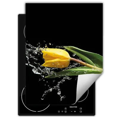 Produktbild von DarHaus Herdabdeckplatte Einteilig Küche Abdeckplatte für Glaskeramikfeld Abdeckung Induktionskochfeld Aufrollbare Matte 40x52 cm, schwarz - Tulpe