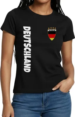 Produktbild von Spreadshirt Deutschland Fan Shirt Frauen T-Shirt, XXL, Schwarz
