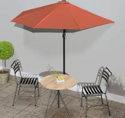 Produktbild von Maison Exclusive - Balkon-Sonnenschirm Alu-Mast Terrakotta 270x144x222cm Halbrund