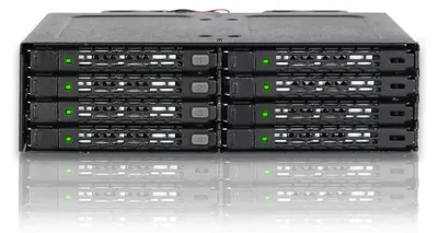 Produktbild von Icy Dock MB998IP-B, Schwarz, Metall, 5,7 mm, 2 Lüfter, 4 cm, 6 Gbit/s