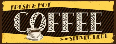 Produktbild von vianmo Holzschild 10x27 cm fresh and hot Coffee served here
