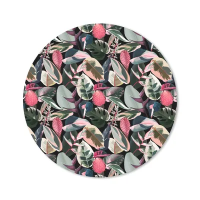 Produktbild von MuchoWow® Mauspad Mousepad Tropisch - Blätter - Rosa 20x20 cm - Mousepads - Maus Mat - Pad - Mausunterlage - Schreibtischmatte