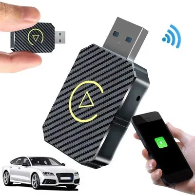 Produktbild von Universal Bluetooth Auto Adapter - Plug And Play - Bluetooth En Wifi - Ondersteuning Siri - Automatische Verbinding - USB-C Aansluiting