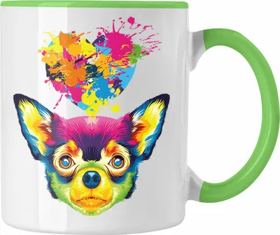 Produktbild von Trendation - Chihuahua Herz Farbe Besitzer Tasse Geschenk Lustiger Spruch Geschenkidee Chihuahua Liebhaber (Grün)