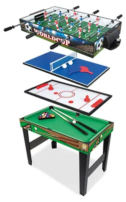 Image de Table de jeu - 4 en 1 - Bois - 96 x 86 x 68 cm