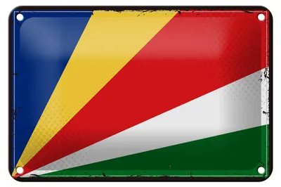 Produktbild von Blechschild Flagge Seychellen 18x12cm Retro Flag Seychelles Dekoration