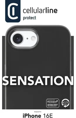 Produktbild von Cellularline Sensation - iPhone 16e/17e, Cover, Apple, iPhone SE (2025), 15,4 cm (6.06"), Schwarz