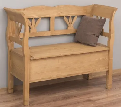 Produktbild von Casa Padrino Landhausstil Sitzbank Naturfarben 117 x 48 x H. 92 cm - Massivholz Bank mit Stauraum - Massivholz Möbel - Landhausstil Möbel - Landhausstil Einrichtung