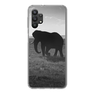 Produktbild von MuchoWow® Handyhülle Schutzhülle Hülle für Samsung Galaxy A32 5G Elefant - Einfarbig - Tiere - Schwarz und weiß Silikon Softcase Handy Hülle - Softcase