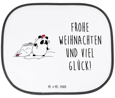 Produktbild von Mr. & Mrs. Panda Sonnenschutz Auto Panda Weihnachten - Weiß - Geschenk, Sonnenblende, autofenster, für, Autoscheibe, fenster