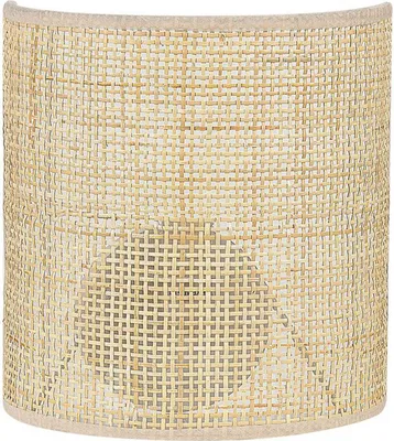 Produktbild von BELIANI Wandleuchte Naturfarben Rattan 22 cm Halbrund Boho Modern für Wohnzimmer Schlafzimmer Flur