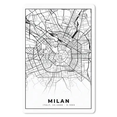 Produktbild von MuchoWow® Mauspad Mousepad Mailand - Stadtplan - Schwarz und weiß - Karte 40x60 cm - Mousepads - Maus Mat - Pad - Mausunterlage - Schreibtisch Accesoire