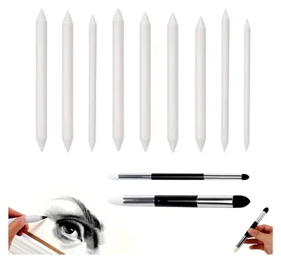 Produktbild von 11-teiliges Zeichen-Bleistift- und Papierwischer-Set – Blending-Stifte für Künstler mit Dual-Tip Mischstümpfen – Professionelle Werkzeuge für Skizzen, Schattierungen und Zeichnungen