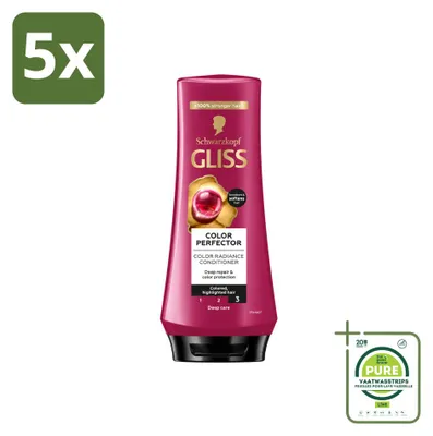 Obrázok produktu pre 5 kusov kondicionéru Schwarzkopf Gliss Hair Repair, ktorý chráni farbu a dodáva lesku, objem 200 ml - veľké balenie