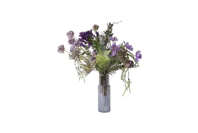 Image de WinQ - Bouquet de fleurs artificielles Lilas et Bleu - Bouquet de Fleurs Artificielles