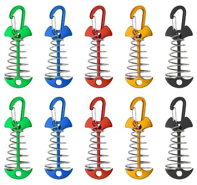 Immagine prodotto di Solidchoice - 10 picchetti per tende in alluminio, resistenti al vento, con gancio a molla