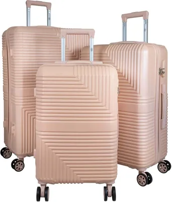 Produktbild von Kofferset Trolleyset 3 teilig Barcelona Hartschale Reisekoffer ABS rose