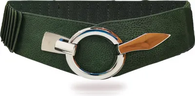 Produktbild von Glamexx24 Damen Taillengürtel Elastischer gürtel 6cm breiter Hüftgürtel silberner Ring grün-Farbe: Grün -Größe: 85cm ( Taillenweite 76-108cm )