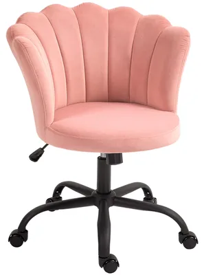 Produktbild von Bš¹rostuhl ohne Armlehnen mit blš¹tenf?rmiger Rš¹ckenlehne, h?henverstellbar, Samtbezug, rosa