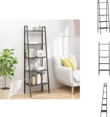 Obrázek produktu pro vidaXL Stojící regál s 5 policemi černý 56x35x174 cm - Regály a knihovny