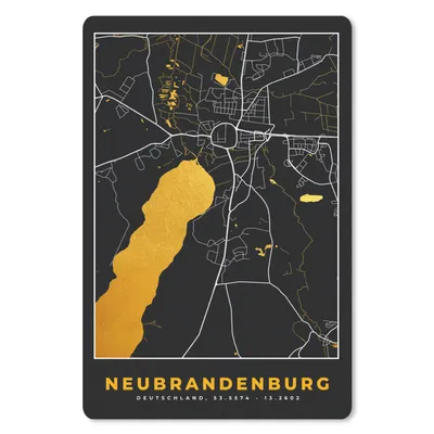 Produktbild von MuchoWow® Mauspad Mousepad Gold - Deutschland - Karte - Neubrandenburg 18x27 cm - Mousepads - Maus Mat - Pad - Mausunterlage