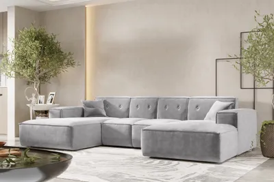 Produktbild von Wohnlandschaft Sofa U-Form CESINA XS in Stoff Perfect Harmony Grau