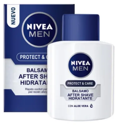 Produktbild von NIVEA Men Protect & Care, After-Shave-Balsam, Jeder Hauttyp, 100 ml, Wirkt beruhigend, Feuchtigkeitsspendend, Regenerierend, Beruhigend, Aloe Vera, Aqua, Alcohol Denat., Glycerin, Distarch Phosphate, Ethylhexyl Cocoate, Parfum, Aloe Barbadensis...