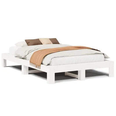Immagine prodotto di Letto senza Materasso Bianco 135x190 cm Legno Massello di Pino