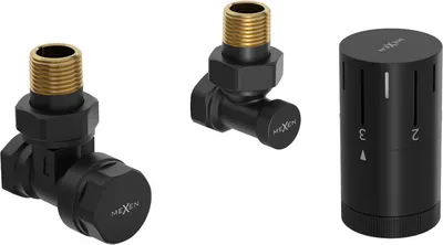 Produktbild von Mexen G05 thermostatisches Eckventil-Set, schwarz - W901-958-70