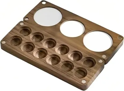 Imagen del producto de Paleta de madera con tapa, cuaderno de bocetos portátil, paleta para témperas, ideal para dibujos a la acuarela, perfecto para artistas y amantes de la pintura