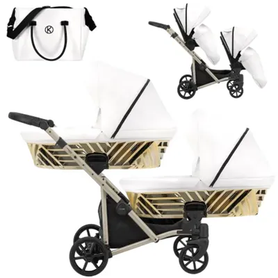 Produktbild von Kunert Ivento DUO GLAM 2in1 – Premium-Zwillingswagen – Farbe: IVE-16 Eco…