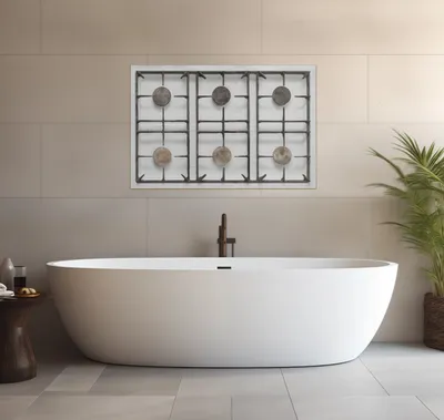 Produktbild von Wallario wasserfestes Poster selbstklebend 91,50 x 61 cm, Alter Gasherd, ungeputzt und dreckig, Badezimmerposter Spritzschutz mit Hochglanzoberfläche in Glasoptik