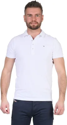 Produktbild von Diesel Herren Poloshirt Polohemd Polo Shirt Pique kurzarm Hemd Model: T-Heal, Farbe: Weiss, Größe: XXL